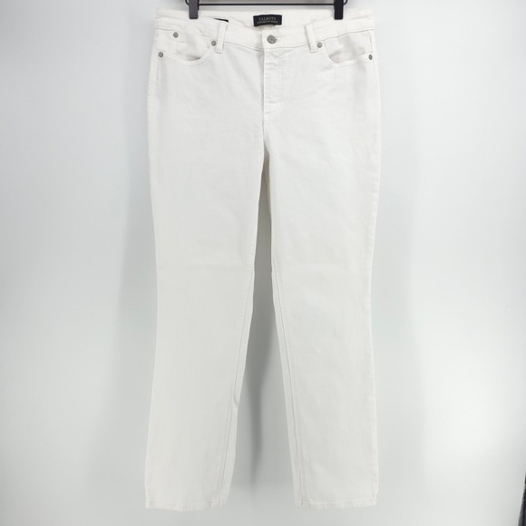 Talbots Denim - Talbots Womens Jeans Flawless Five-Pocket Straight 12 White Classic Stretch